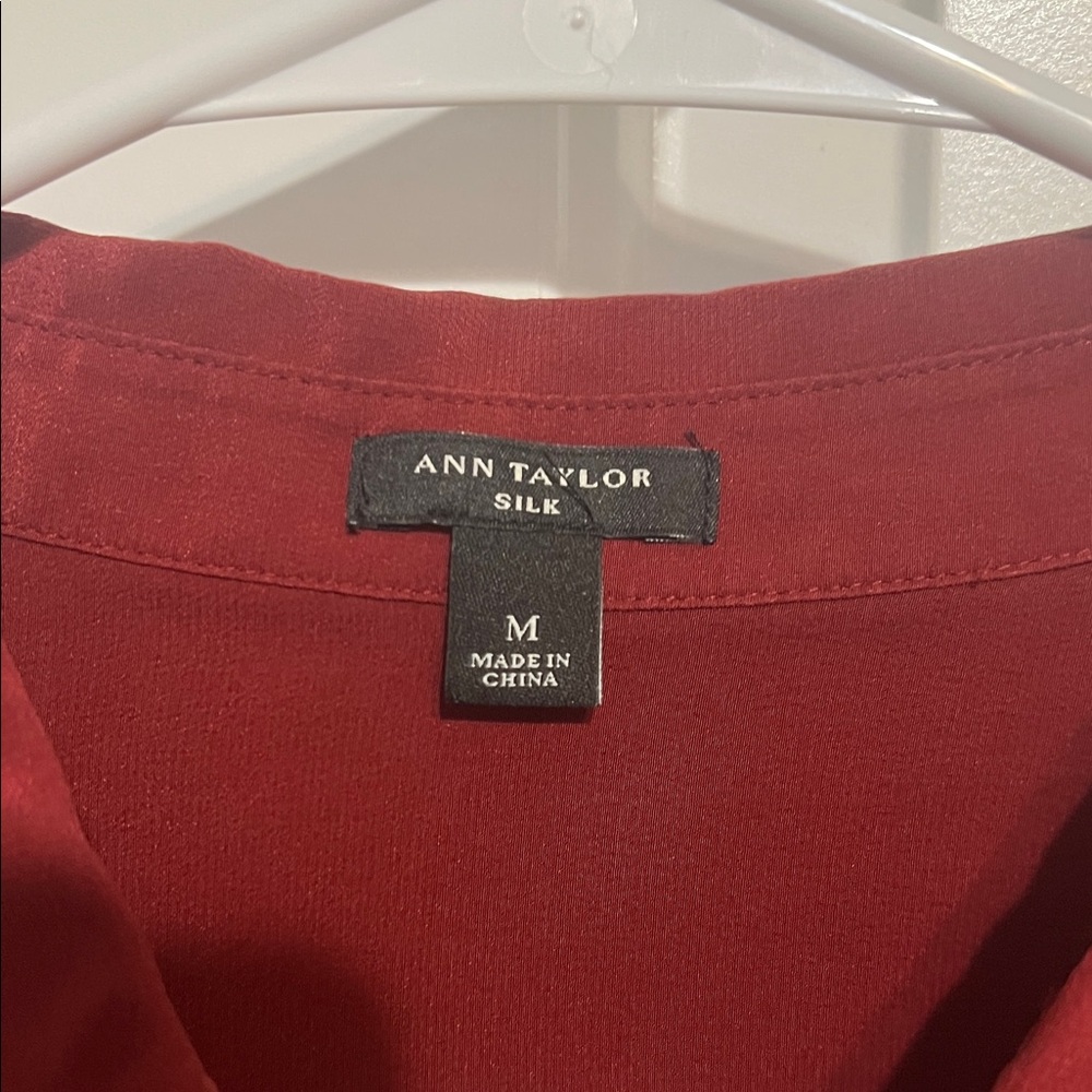Ann Taylor Burgundy Button-Down Shirt - Picture 2 of 2